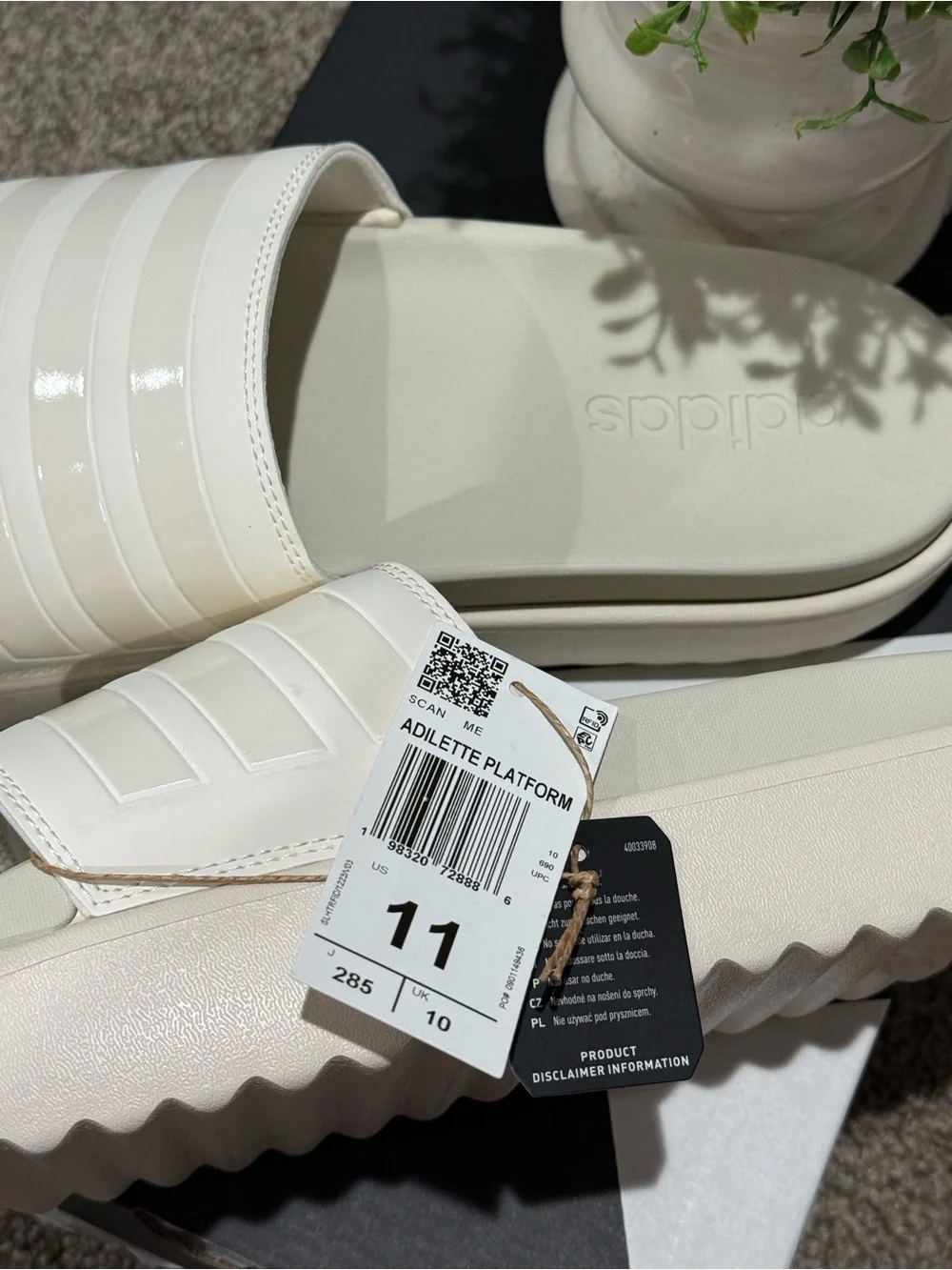 adidas Adilette Platform Slide Sandals in